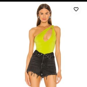 Elma green one shoulder bodysuit